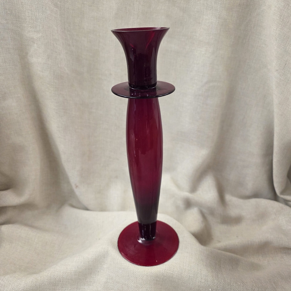 Elegant Burgundy Glass Vase